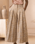 The Claire Metallic Tweed Pleated Trouser,Clothing, Sassy Jones,