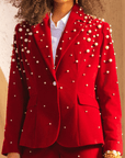 The Fiorella Blazer - Red Velvet Pearl,Clothing, Sassy Jones,