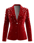 The Fiorella Blazer - Red Velvet Pearl,Clothing, Sassy Jones,