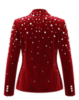 The Fiorella Blazer - Red Velvet Pearl,Clothing, Sassy Jones,