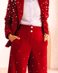 The Fiorella Pant - Red Velvet Pearl,Clothing, Sassy Jones,