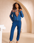 The Gemma Crystal Jogger Jacket - Denim,Clothing, Sassy Jones,