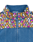 The Gemma Crystal Jogger Jacket - Denim,Clothing, Sassy Jones,