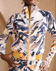 The Ulana 2 - Way Zip Stretch Jacket - Safari Ink,Clothing, Sassy Jones,