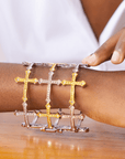 Trinity 18K Cross Sparkling Cuff,Bracelets, Sassy Jones,