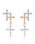 cross earrings, dangle earrings, gold cross earrings, statement earrings, luxury jewelry, women’s earrings, fashion jewelry, religious jewelry, designer earrings, modern cross jewelry