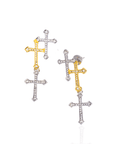cross earrings, dangle earrings, gold cross earrings, statement earrings, luxury jewelry, women’s earrings, fashion jewelry, religious jewelry, designer earrings, modern cross jewelry