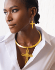 Trinity Cross Filigree Collar Bib,Necklaces, Sassy Jones,