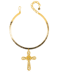 Trinity Cross Filigree Collar Bib,Necklaces, Sassy Jones,