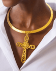 Trinity Cross Filigree Collar Bib,Necklaces, Sassy Jones,