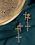 Trinity Cross Sparkling Dangles,Earrings, Sassy Jones,