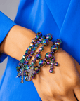 Trinity Crucifix Cross 4pc Stretch Bracelet Stack - Heaven’s Rainbow,Bracelets, Sassy Jones,