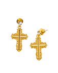 Trinity Crucifix Cross Filigree Drop Earrings - Gold,Earrings, Sassy Jones,