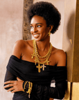Trinity Crucifix Cross Statement Chain - Gold,Necklaces, Sassy Jones,