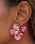 Wisteria Semi Precious Earrings - Pink/Orange Abalone (Sold Out/Reserve Today/Ships August),Earrings, Sassy Jones,