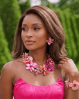 Wisteria Semi Precious Necklace- Pink/ Orange Abalone (Sold Out/Reserve Today/Ships August),Necklaces, Sassy Jones,