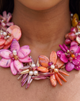 Wisteria Semi Precious Necklace- Pink/ Orange Abalone (Sold Out/Reserve Today/Ships August),Necklaces, Sassy Jones,