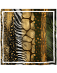 luxury square scarf, satin fashion scarf, boutique scarf for women, animal print scarf women, designer inspired scarf women, silk style scarf, statement scarf for women, contemporary fashion accessories, premium women’s scarves, art print luxury scarf