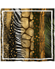 luxury square scarf, satin fashion scarf, boutique scarf for women, animal print scarf women, designer inspired scarf women, silk style scarf, statement scarf for women, contemporary fashion accessories, premium women’s scarves, art print luxury scarf