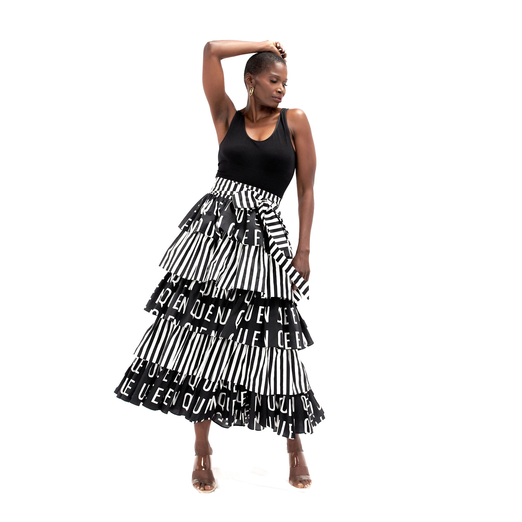 Black Tiered Maxi Skirt - The Tabbie – Sassy Jones