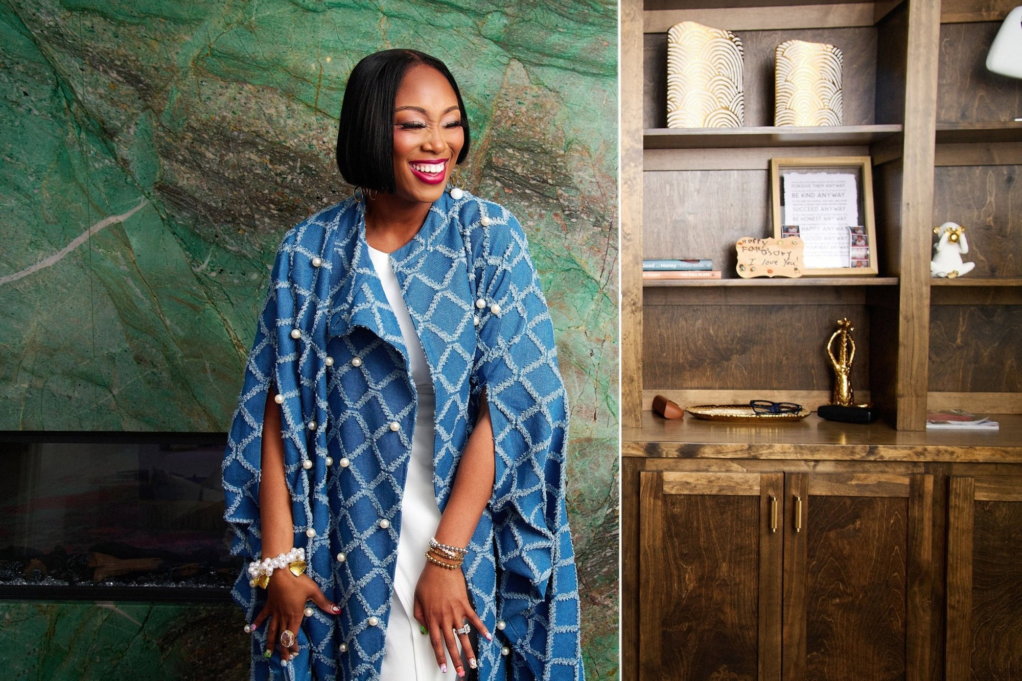 The Iconic Denim Pearl Kimono - Sassy Jones