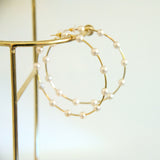 Tiffani Oversized Pearl Hoops - Gold