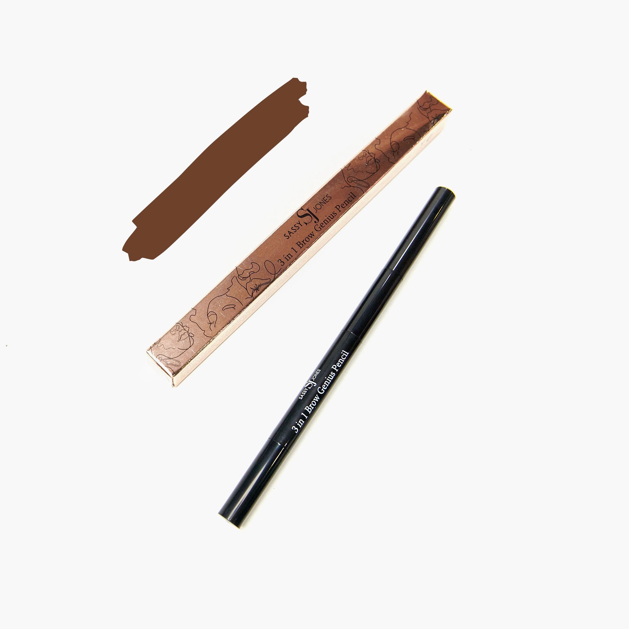 3 in 1 Brow Genius Pencil - Light Brown - Sassy Jones 3-in-1 Eyebrow Pencil Multifunctional Eyebrow Tool Precision Brow Pencil Brow Blending Sponge Long-lasting Brow Gel Mascara Eyebrow Sculpting Pencil Beginner Eyebrow Pencil Professional Eyebrow Pencil Brow Makeup Tool