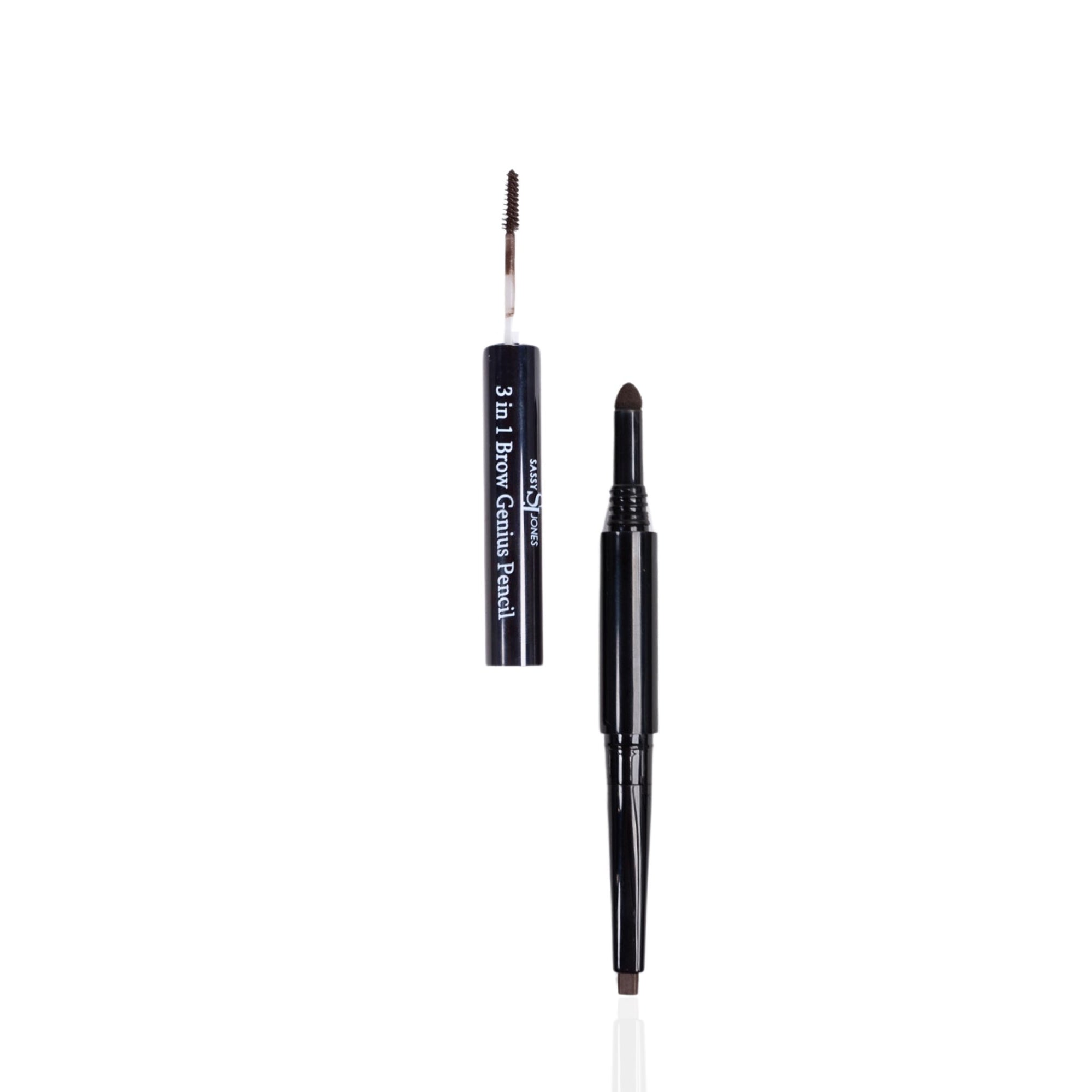 3 in 1 Brow Genius Pencil - Off Black - Sassy Jones 3-in-1 Eyebrow Pencil Multifunctional Eyebrow Tool Precision Brow Pencil Brow Blending Sponge Long-lasting Brow Gel Mascara Eyebrow Sculpting Pencil Beginner Eyebrow Pencil Professional Eyebrow Pencil Brow Makeup Tool