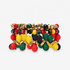 Afrikaan Queen three piece stretch bracelet stack featuring red, green, yellow, black and gold colored beads.