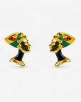 Afrikaan 18k Queen Studs,Earrings, Sassy Jones,