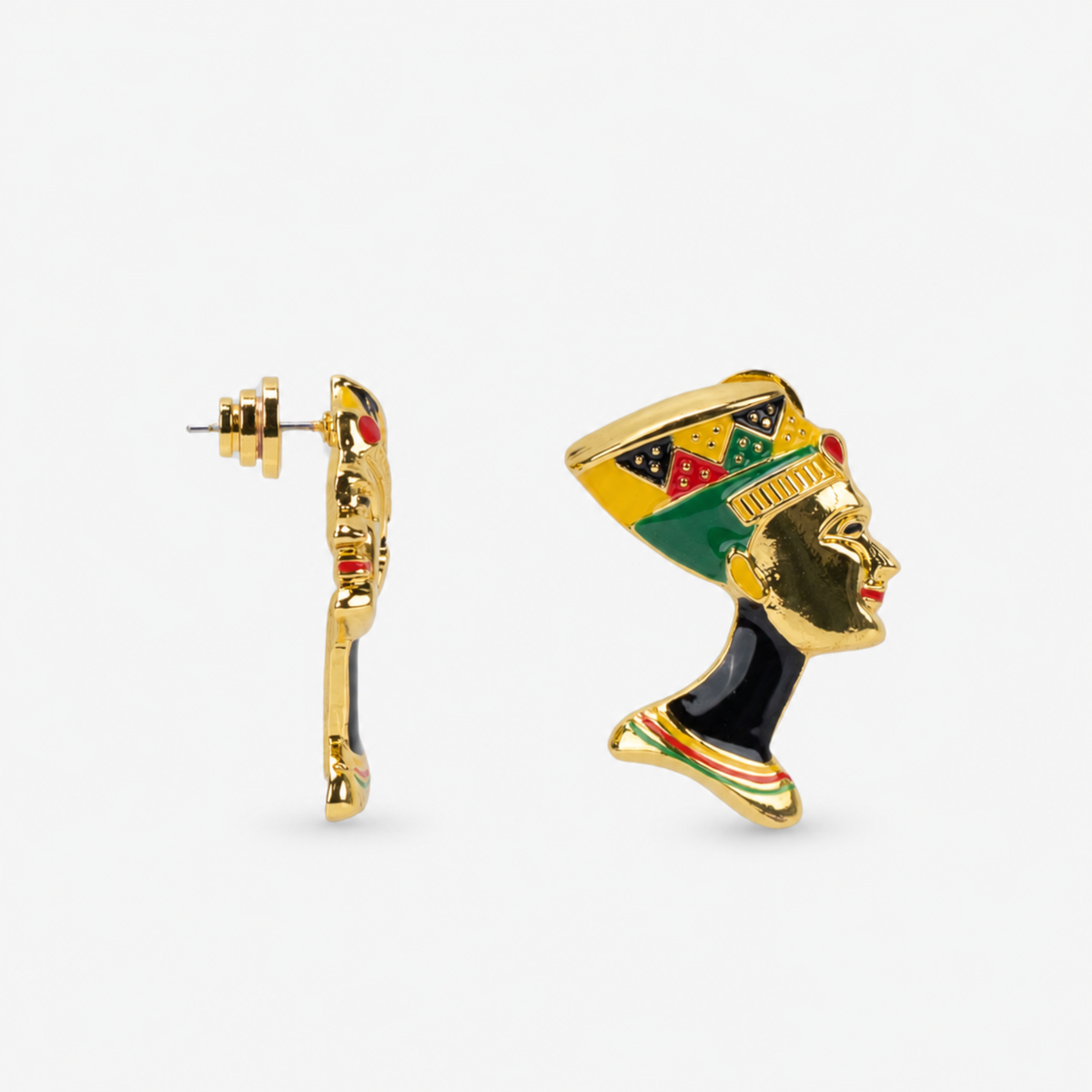 Afrikaan 18k Queen Studs,Earrings, Sassy Jones,