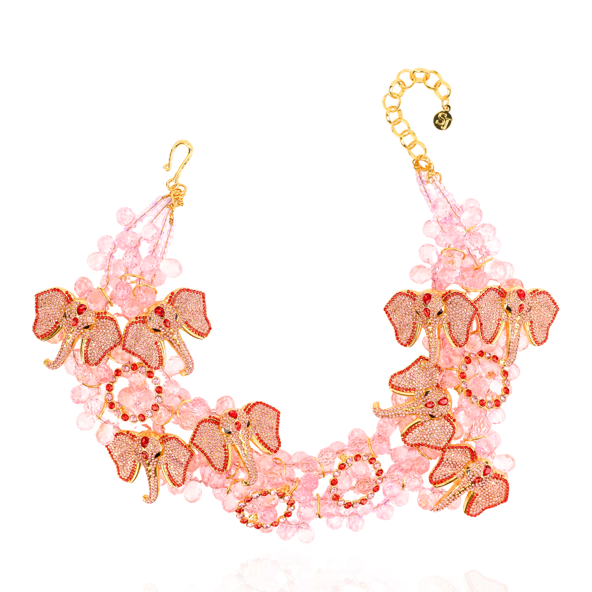 statement necklace, bib necklace, elephant necklace, crystal statement necklace, luxury statement jewelry, gold statement necklace, fashion bib necklace, rhinestone necklace, designer statement necklace, bold statement jewelry