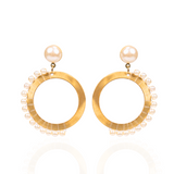 Brittany Pearl Dangles - Gold