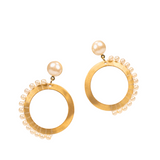 Brittany Pearl Dangles - Gold