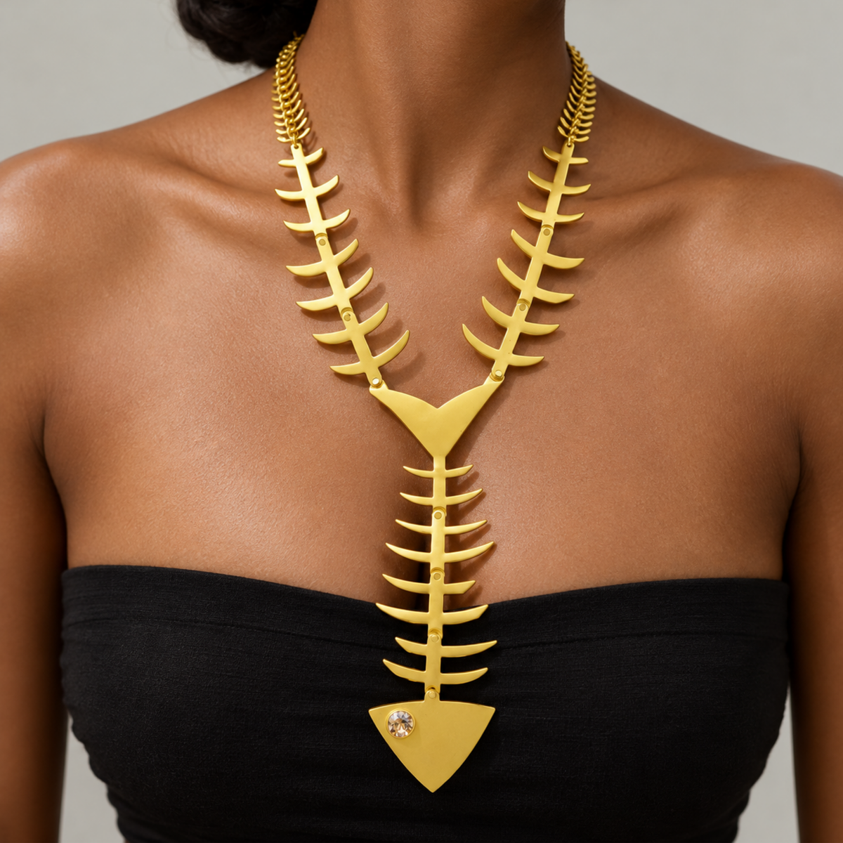Caicos 18k Fishbone Necklace,Necklaces, Sassy Jones,
