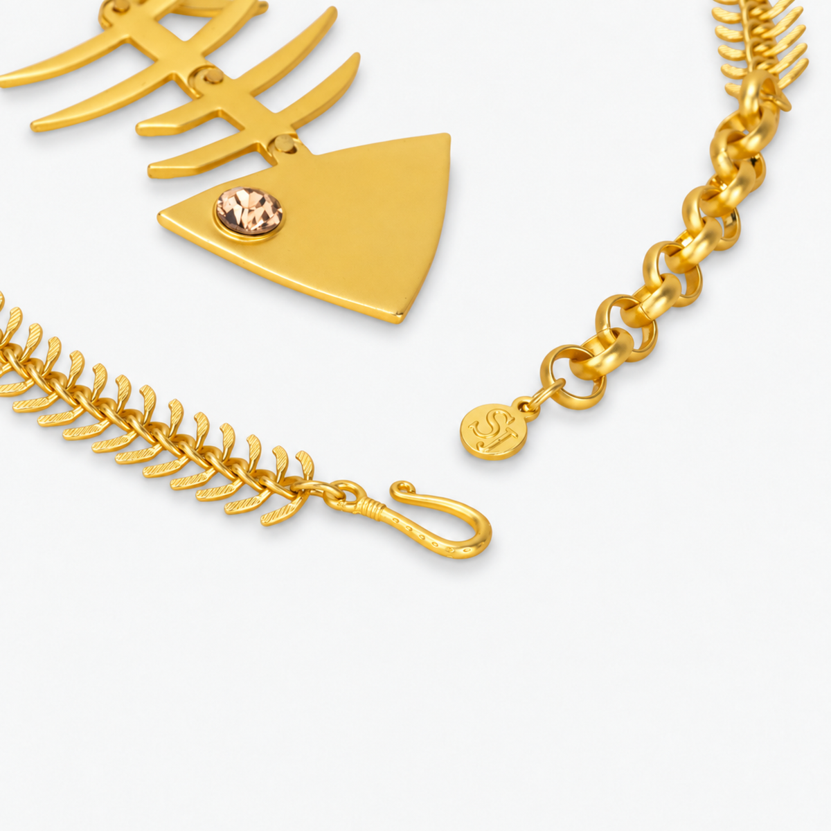 Caicos 18k Fishbone Necklace,Necklaces, Sassy Jones,