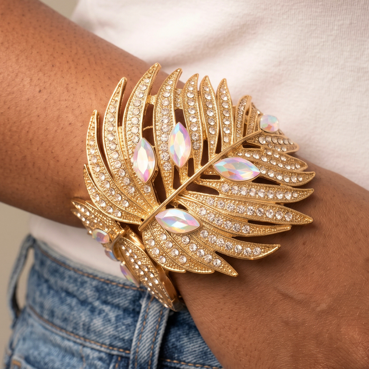 Calypso Palm Crystal Cuff,Bracelets, Sassy Jones,