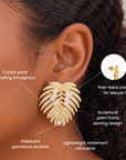 Calypso Palm Crystal Earring,Earrings, Sassy Jones,