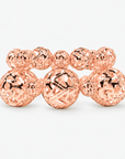 Dina Rose Gold Openwork Sculptural Sphere 2 Piece Stretch Bracelet Stack