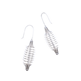 Evelyn Spiral Fish Hook Dangles - Silver