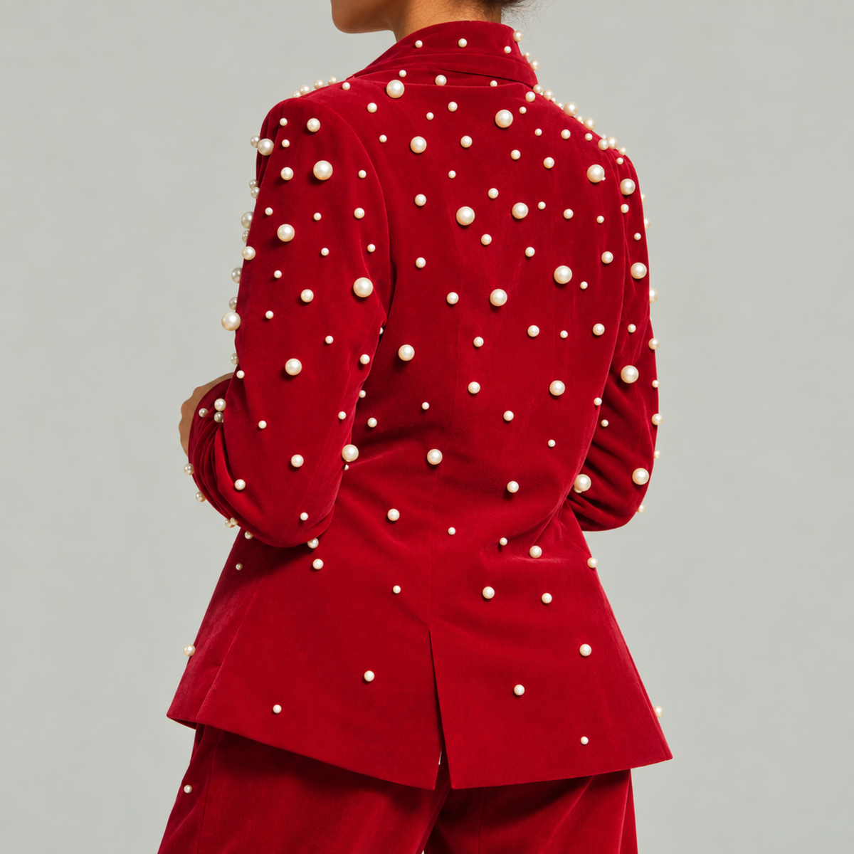 The Fiorella Blazer - Red Velvet Pearl,Clothing, Sassy Jones,