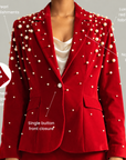 The Fiorella Blazer - Red Velvet Pearl,Clothing, Sassy Jones,