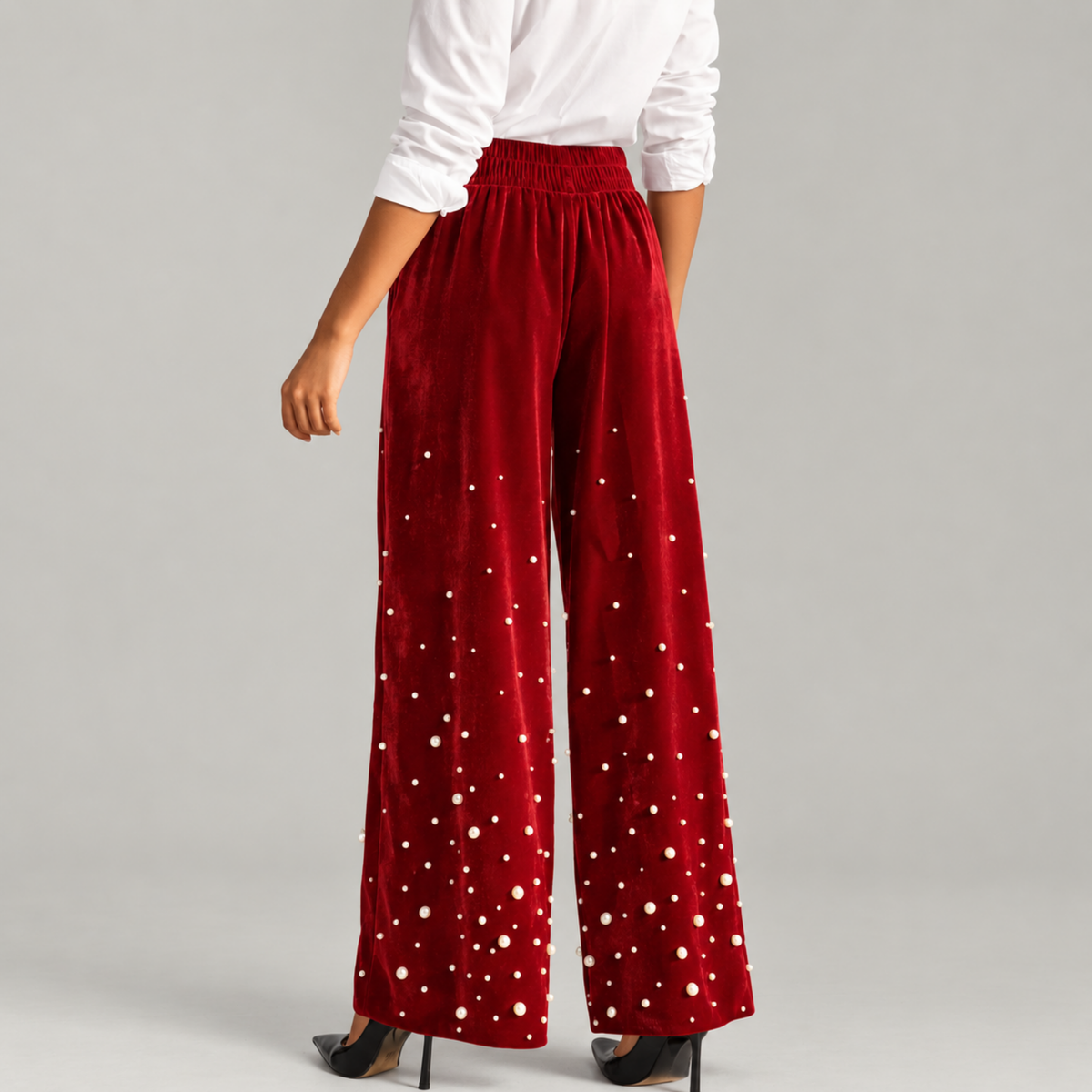 The Fiorella Pant - Red Velvet Pearl,Clothing, Sassy Jones,