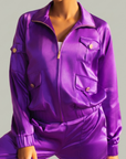 The Flo Signature Silk Jogger Jacket,Clothing, Sassy Jones,