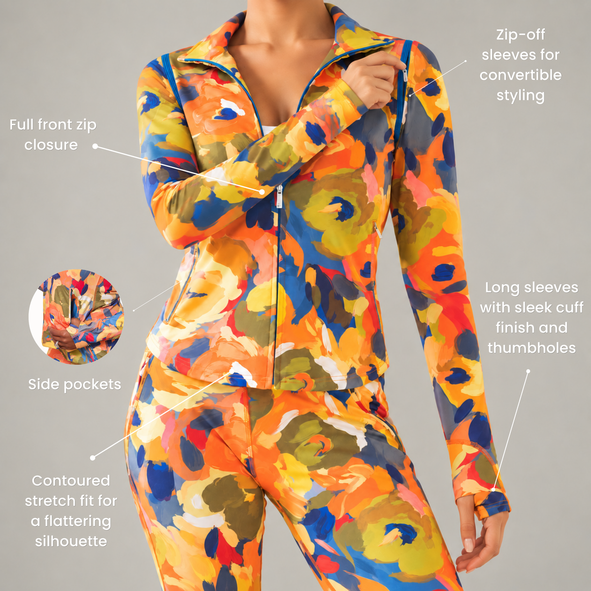 The Francesca Contour Stretch Jogger Jacket,Clothing, Sassy Jones,
