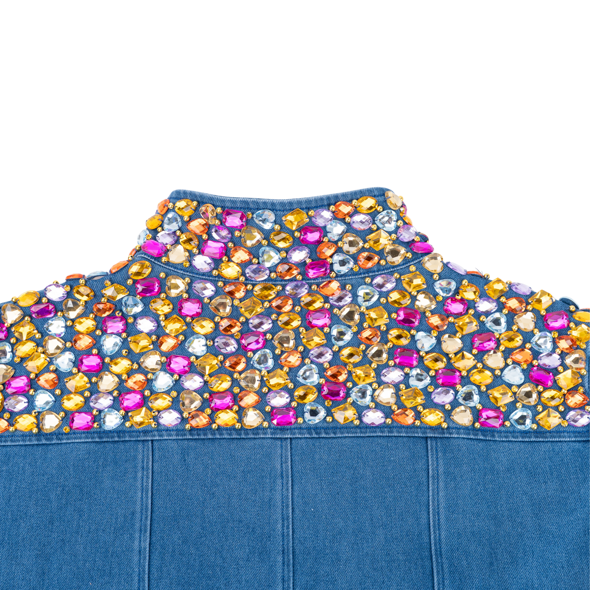 The Gemma Crystal Jogger Jacket - Denim