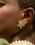 Gizelle Crystal Star Studs - Gold