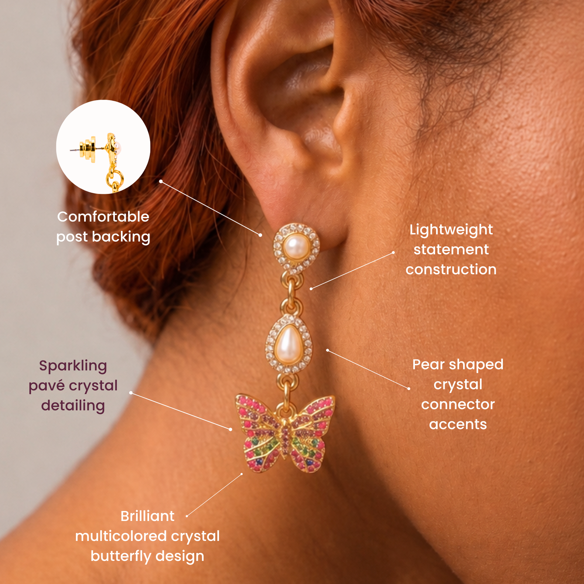 Hadassa Crystal Dangles - Tropical Paradise,Earrings, Sassy Jones,