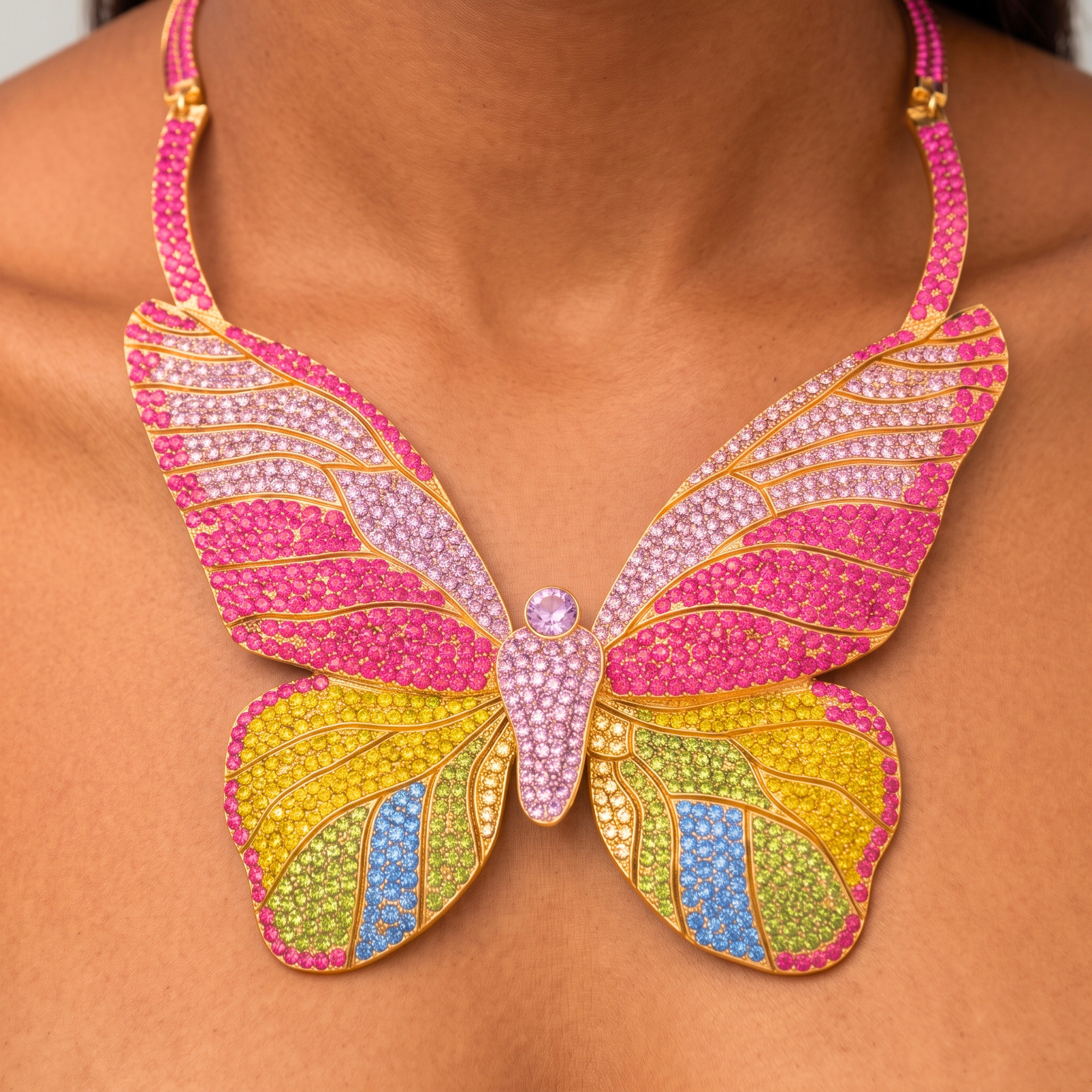 Hadassa Crystal Bib - Tropical Paradise,Necklaces, Sassy Jones,