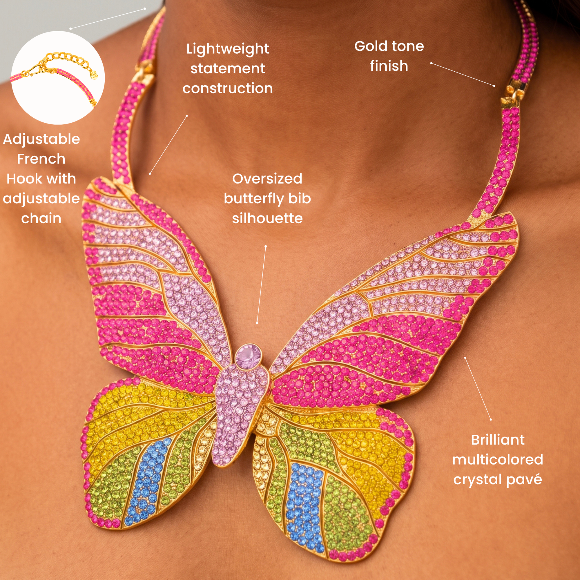 Hadassa Crystal Bib - Tropical Paradise,Necklaces, Sassy Jones,